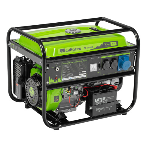Генератор бензиновый БС-6500Э, 5.5 кВт, 230В, четырехтактный, 25 л, электростартер Сибртех по ценам производителя в Екатеринбурге с доставкой по всей России