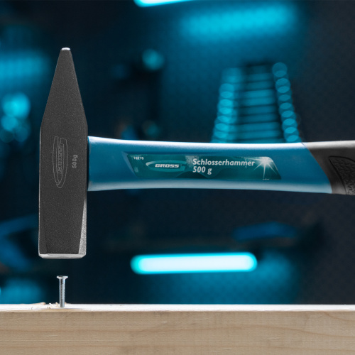 Молоток слесарный, 500 г, квадратный боек, фибергласовая обрезиненная рукоятка Gross по ценам производителя в Екатеринбурге с доставкой по всей России