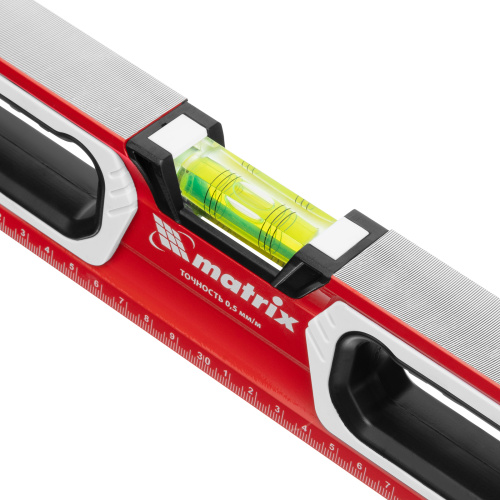 Уровень алюминиевый, магнит, фрезерованный, 3 глазка (1 зеркальный) двухкомпонентные рукоятки, 600 мм Matrix по ценам производителя в Екатеринбурге с доставкой по всей России