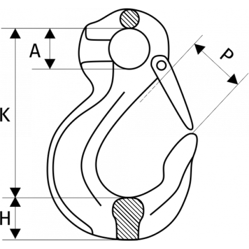 Крюк с проушиной и защелкой 2 т, размер 7/8 - 8 по ценам производителя в Екатеринбурге с доставкой по всей России