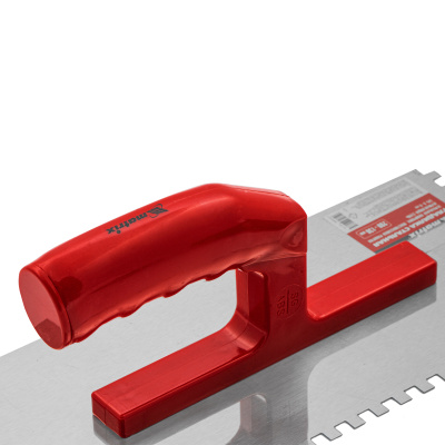 Гладилка из нержавеющей стали, 280 х 130 мм, зеркальная полировка, пластмассовая ручка, зуб 6 х 6 мм Matrix по ценам производителя в Екатеринбурге с доставкой по всей России