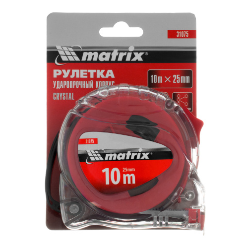 Рулетка Crystal,10 м х 25 мм,корпус из поликарбоната Matrix по ценам производителя в Екатеринбурге с доставкой по всей России