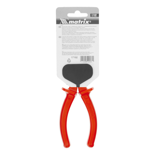 Длинногубцы прямые Econom, 160 мм, шлифованные, пластмассовые рукоятки Matrix по ценам производителя в Екатеринбурге с доставкой по всей России