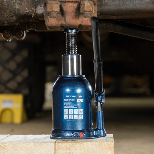 Домкрат гидравлический бутылочный телескопический, 10 т, подъем 180-430 мм Stels по ценам производителя в Екатеринбурге с доставкой по всей России