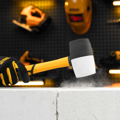 Киянка резиновая, 680 г, черно-белая, фибергласовая рукоятка c TPR покрытием Denzel по ценам производителя в Екатеринбурге с доставкой по всей России