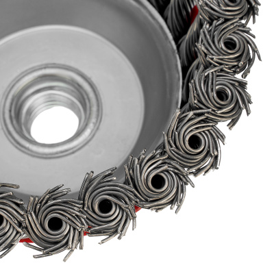 Щетка для УШМ, 100 мм, М14, "чашка", крученая проволока 0.8 мм Matrix по ценам производителя в Екатеринбурге с доставкой по всей России