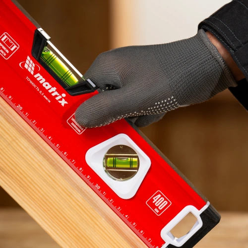 Уровень алюминиевый, магнит, фрезерованный, 3 глазка (1 зеркальный) 400 мм Matrix по ценам производителя в Екатеринбурге с доставкой по всей России