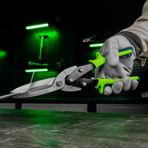 Ножницы по металлу, удлиненные, 285 мм, пряморежущие, двухкомпонентные обрезиненные рукоятки Сибртех по ценам производителя в Екатеринбурге с доставкой по всей России