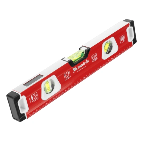 Уровень алюминиевый, магнит, фрезерованный, 3 глазка (1 зеркальный) 400 мм Matrix по ценам производителя в Екатеринбурге с доставкой по всей России