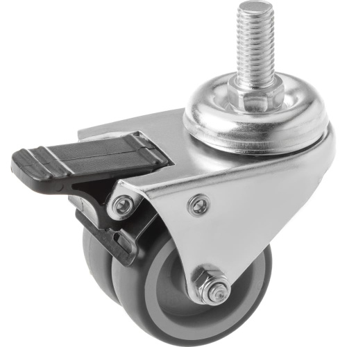 Колесо аппаратное поворотное SCtndb 25 50 мм двойное с болтом и тормозом купить в Москве с доставкой по всей России | ProtosMarket.ru