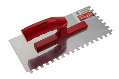 Гладилка из нержавеющей стали, 280 х 130 мм, зеркальная полировка, пластмассовая ручка, зуб 8 х 8 мм Matrix по ценам производителя в Екатеринбурге с доставкой по всей России