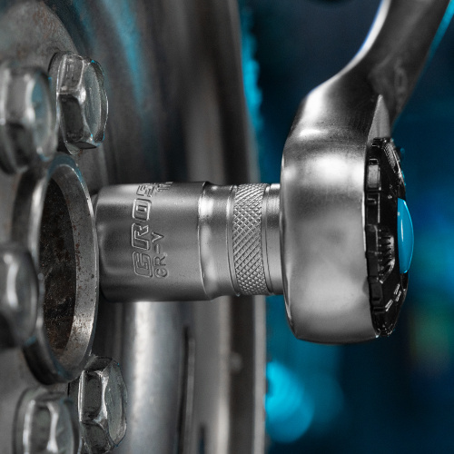 Набор торцевых головок, трещотка 120 зубьев, 1/2", CrV, 12 предметов Gross по ценам производителя в Екатеринбурге с доставкой по всей России