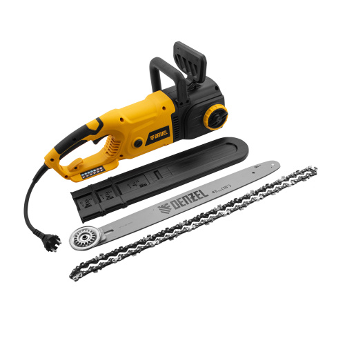 Пила цепная электрическая EDS-2200, 2.2 кВт,продольная, шина 45 см, шаг 3/8, паз 1.3 мм, 62 звена Denzel по ценам производителя в Екатеринбурге с доставкой по всей России