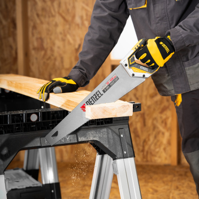 Ножовка по дереву, 450 мм, 9 TPI, зуб 3D, металлопластиковая рукоятка Denzel по ценам производителя в Екатеринбурге с доставкой по всей России