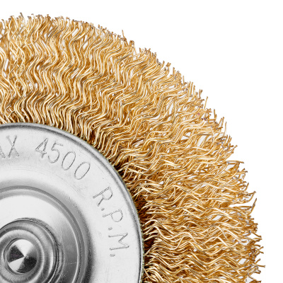 Щетка для дрели, 75 мм, плоская со шпилькой, латунированная витая проволока Matrix по ценам производителя в Екатеринбурге с доставкой по всей России