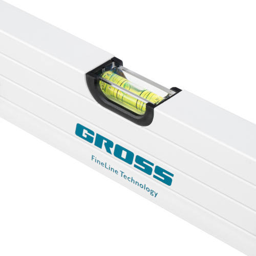 Уровень алюминиевый, 800 мм, усиленный, рукоятки, фрезерованный, 3 глазка, магнитный Gross по ценам производителя в Екатеринбурге с доставкой по всей России