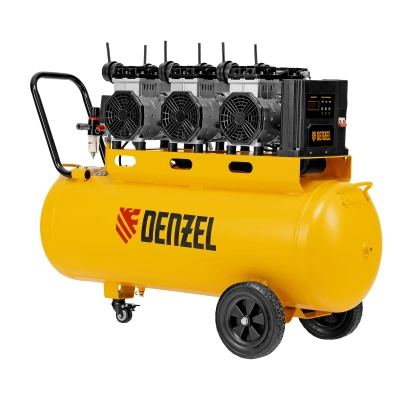 Компрессор безмасляный, малошумный DLS 3300/100, 3300 Вт,3x1100, 100 л, 570 л/мин ,блок управления Denzel по ценам производителя в Екатеринбурге с доставкой по всей России