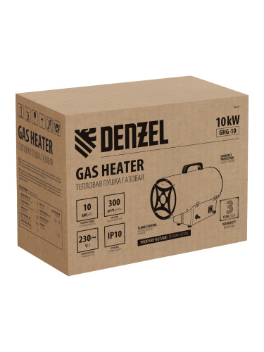 Газовая тепловая пушка GHG-10, 10 кВт, 300 м3/ч, пропан-бутан Denzel по ценам производителя в Екатеринбурге с доставкой по всей России