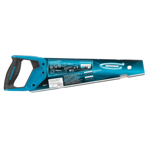 Ножовка по дереву "Piranha", 400 мм, 11-12 TPI, зуб-3D, каленый зуб, тефлоновое покрытие полотна, двухкомпонентная рукоятка Gross по ценам производителя в Екатеринбурге с доставкой по всей России