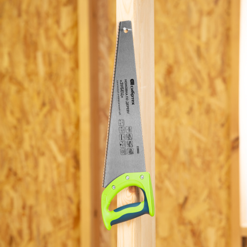 Ножовка по дереву "Зубец", 400 мм, 7-8 TPI, каленый зуб 2D, двухкомпонентная рукоятка Сибртех по ценам производителя в Екатеринбурге с доставкой по всей России