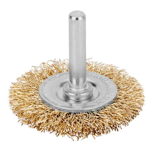 Щетка для дрели, 50 мм, плоская со шпилькой, латунированная витая проволока Matrix по ценам производителя в Екатеринбурге с доставкой по всей России