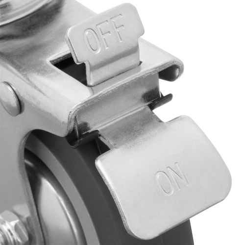 Колесо поворотное с тормозом D 75 мм, крепление  платформенное Сибртех по ценам производителя в Екатеринбурге с доставкой по всей России