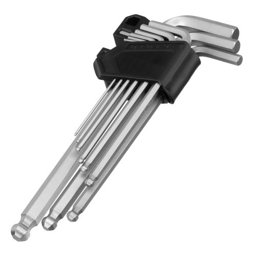 Набор ключей имбусовых, HEX, 1,5-10 мм, CrV, 9 шт., удлиненные, с шаром Сибртех по ценам производителя в Екатеринбурге с доставкой по всей России