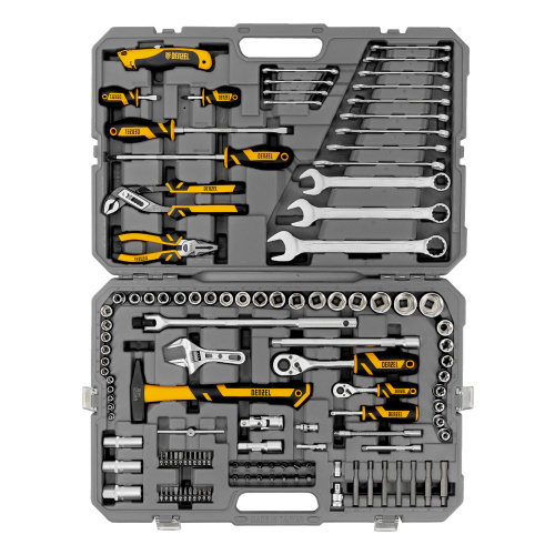 Набор инструментов, 1/2", 1/4", CrV, S2, пластиковый кейс, 122 предмета Denzel по ценам производителя в Екатеринбурге с доставкой по всей России