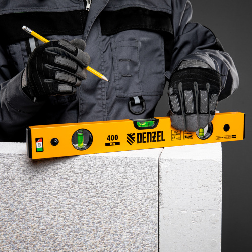 Уровень алюминиевый, 400 мм, фрезерованный, 3 глазка Denzel по ценам производителя в Екатеринбурге с доставкой по всей России