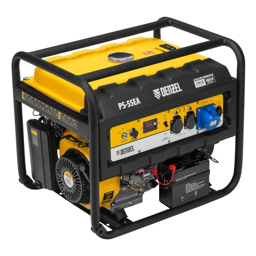 Генератор бензиновый PS 55 EA, 5.5 кВт, 230 В, 25 л, коннектор автоматики, электростартер Denzel по ценам производителя в Екатеринбурге с доставкой по всей России