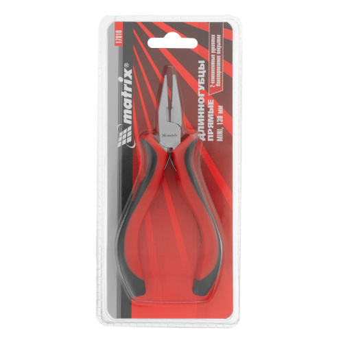 Длинногубцы прямые Mini, 130 мм, никелированные, авторазжим, двухкомпонентные рукоятки Matrix по ценам производителя в Екатеринбурге с доставкой по всей России