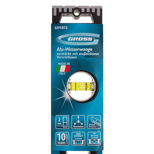 Уровень алюминиевый, 600 мм, усиленный с ударопрочными заглушками, рукоятки, 3 глазка Gross по ценам производителя в Екатеринбурге с доставкой по всей России