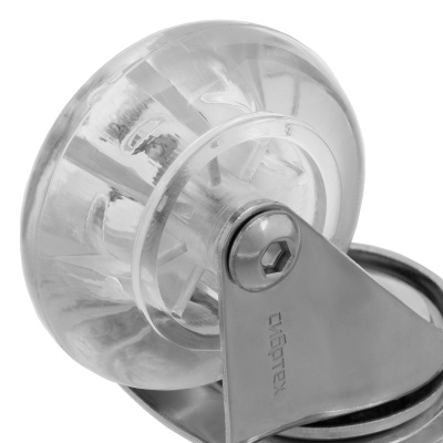 Колесо ПУ прозрачное поворотное d-50 мм, крепление платформенное Сибртех по ценам производителя в Екатеринбурге с доставкой по всей России