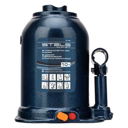 Домкрат гидравлический бутылочный телескопический, 10 т, подъем 180-450 мм Stels по ценам производителя в Екатеринбурге с доставкой по всей России