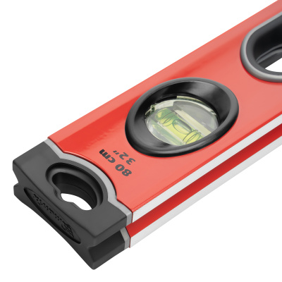 Уровень алюминиевый, 800 мм, 3 глазка, ударопрочные заглушки, двухкомпонентные ручки Matrix ProFI по ценам производителя в Екатеринбурге с доставкой по всей России