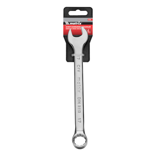 Ключ комбинированный, 17 мм, CrV, полированный хром Matrix по ценам производителя в Екатеринбурге с доставкой по всей России