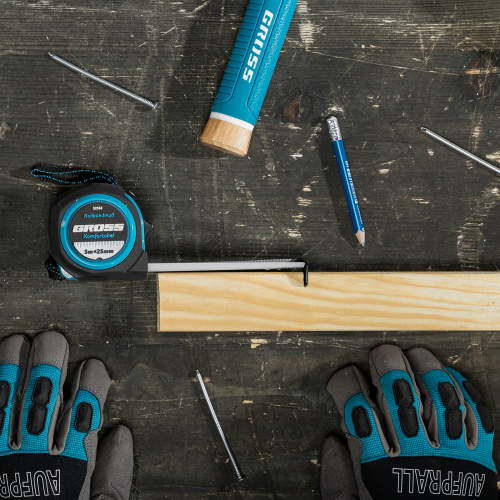 Рулетка Komfortabel 5 м х 25 мм,обрезиненный корпус Gross по ценам производителя в Екатеринбурге с доставкой по всей России