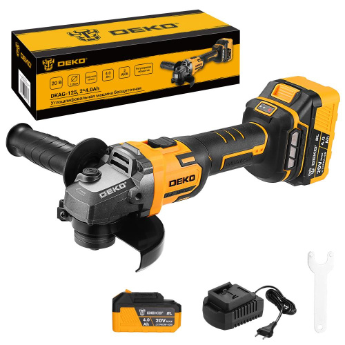 Углошлифовальная машина бесщеточная DEKO DKAG-125, 20В, 2*4.0Ач по ценам производителя в Екатеринбурге с доставкой по всей России