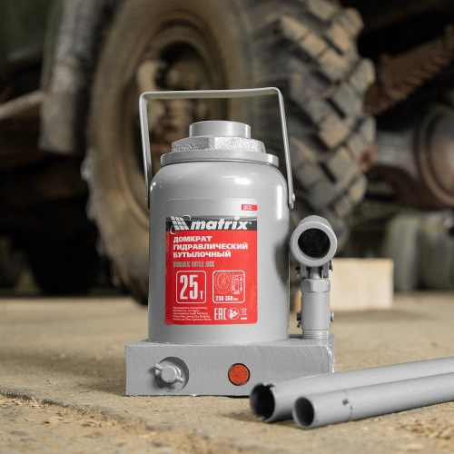 Домкрат гидравлический бутылочный, 25 т, высота подъема 230-360 мм Matrix купить в Москве с доставкой по всей России | ProtosMarket.ru