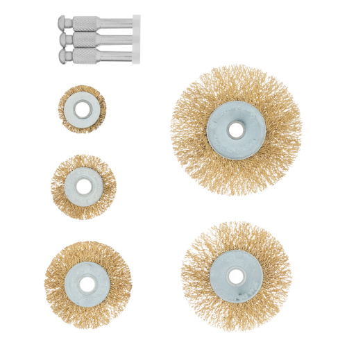 Набор щеток для дрели, 5 шт, 5 плоских 25-38-50-63-75 мм, со шпильками, металлические Matrix по ценам производителя в Екатеринбурге с доставкой по всей России