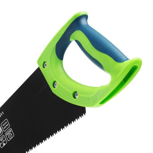 Ножовка по дереву "Зубец", 450 мм, 7-8 TPI, каленый зуб 2D, защитное покрытие, двухкомпонентная рукоятка Сибртех по ценам производителя в Екатеринбурге с доставкой по всей России