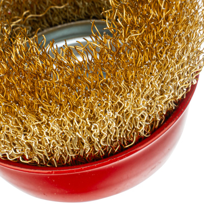 Щетка для УШМ, 65 мм, М14, "чашка", латунированная витая проволока Matrix по ценам производителя в Екатеринбурге с доставкой по всей России