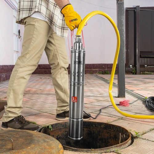 Скважинный насос DWS-4-150, винтовой, диаметр 4", 1300 Вт, 2000 л/ч, напор 150 м Denzel по ценам производителя в Екатеринбурге с доставкой по всей России