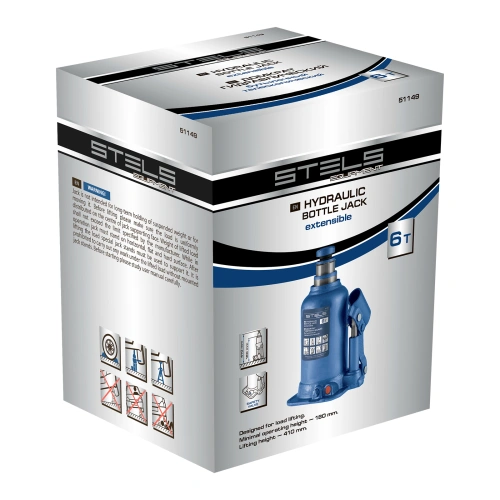 Домкрат гидравлический бутылочный телескопический, 6 т, подъем 180-410 мм Stels по ценам производителя в Екатеринбурге с доставкой по всей России