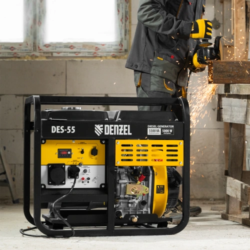 Генератор дизельный DES-55, 5,5 кВт, 230 В, 11 л, ручной стартер Denzel по ценам производителя в Екатеринбурге с доставкой по всей России