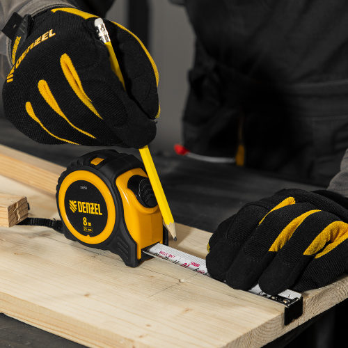 Рулетка 8м х 25мм, обрезиненный корпус, автоматическая фиксация Denzel по ценам производителя в Екатеринбурге с доставкой по всей России