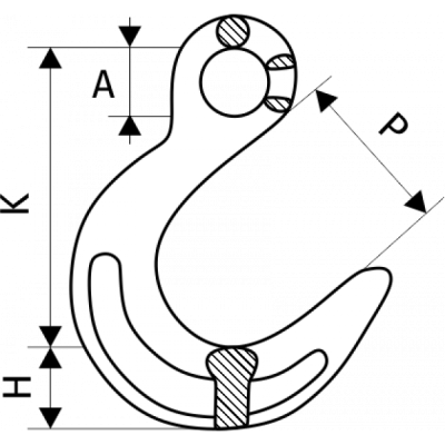 Крюк с широким зевом 8,2 т, размер 5/8 по ценам производителя в Екатеринбурге с доставкой по всей России