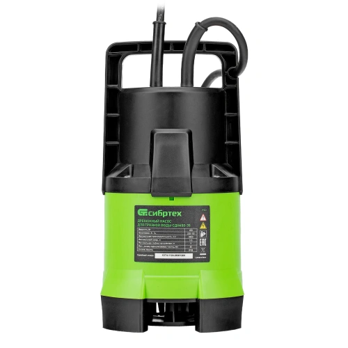 Дренажный насос для грязной воды СДН450-35, 450 Вт, напор 5.5 м, 8000 л/ч Сибртех по ценам производителя в Екатеринбурге с доставкой по всей России