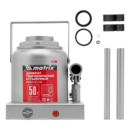 Домкрат гидравлический бутылочный, 50 т, высота подъема 240-370 мм Matrix по ценам производителя в Екатеринбурге с доставкой по всей России