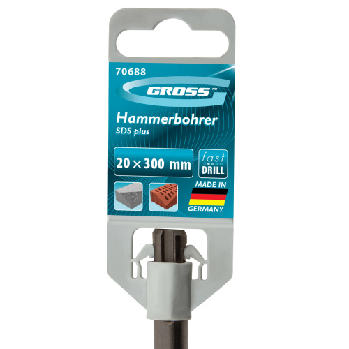 Бур по бетону Pro, 20 х 300 мм, SDS Plus Gross по ценам производителя в Екатеринбурге с доставкой по всей России